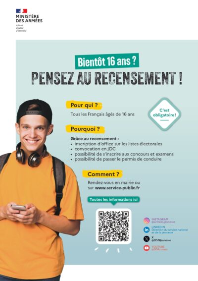 Tu as 16 ans ? Pense au recensement !