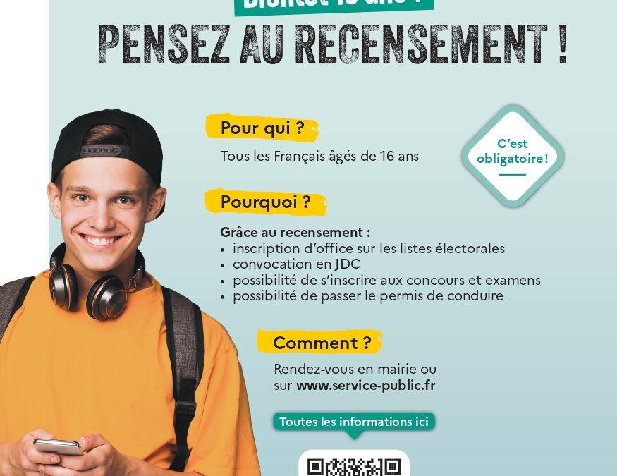 Tu as 16 ans ? Pense au recensement !
