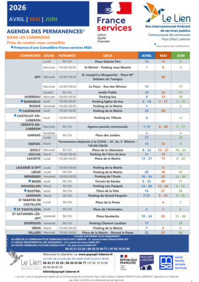 Permanences Bus Le Lien