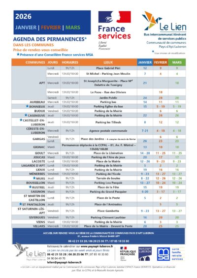 Permanences Bus Le Lien