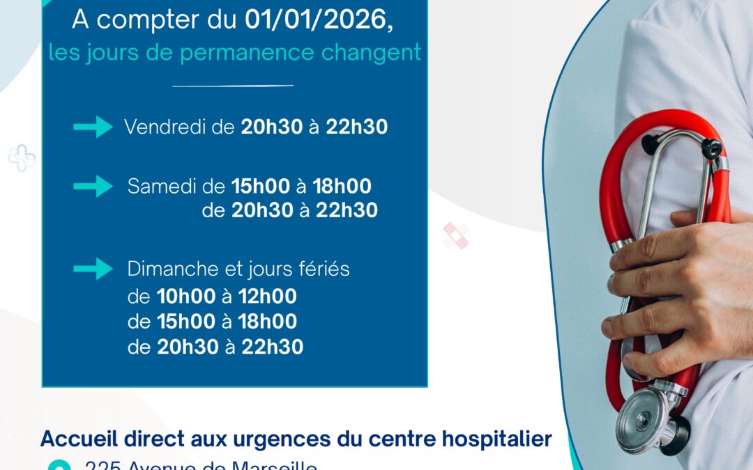 Nouveaux horaires maison médicale du Pays d&rsquo;Apt