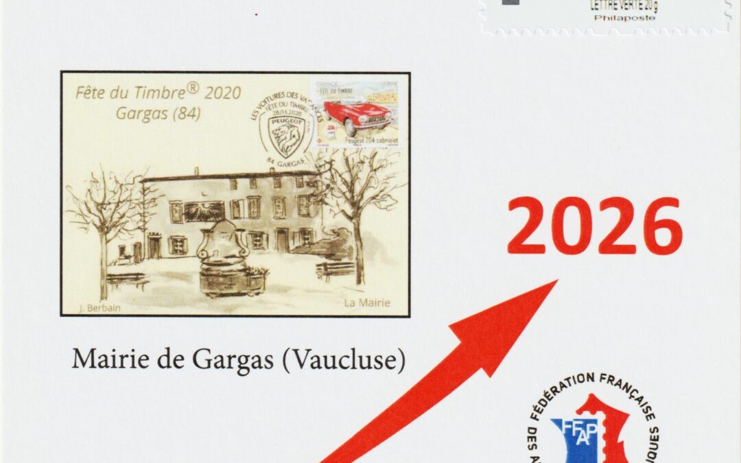 Timbre et carte postale de Gargas