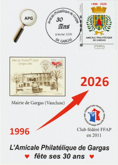 Timbre et carte postale de Gargas