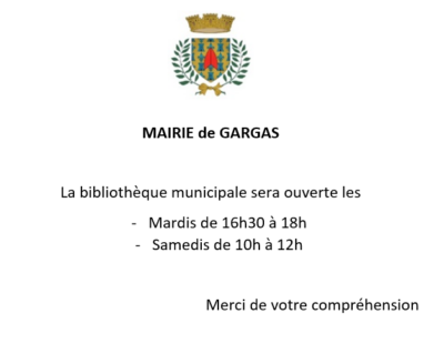 Horaires de la bibliothèque municipale
